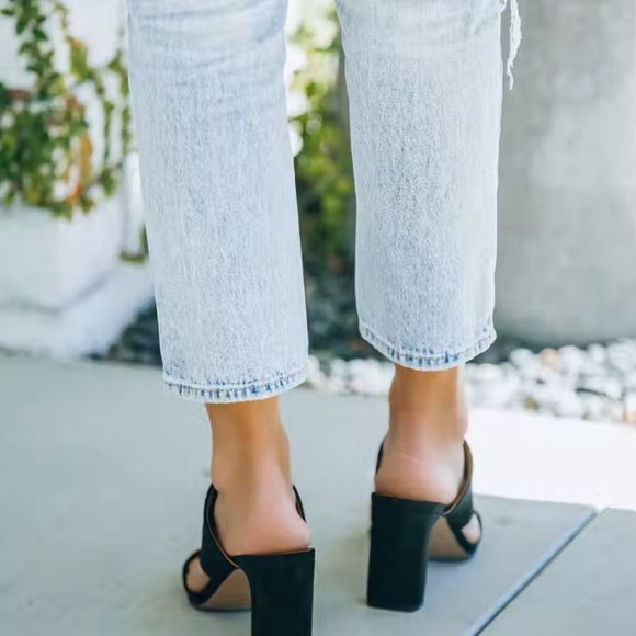 Black Strappy Heels - Picture 3 of 4